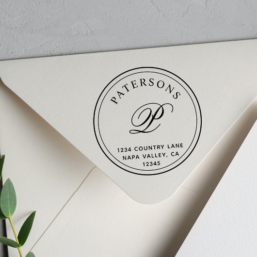 Erstellen Sie Ihre eigene klassische Monogramm-Rüc Gummistempel