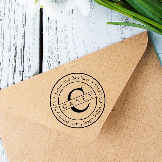 Erstellen Sie Ihre eigene klassische Monogramm-Rüc Permastempel