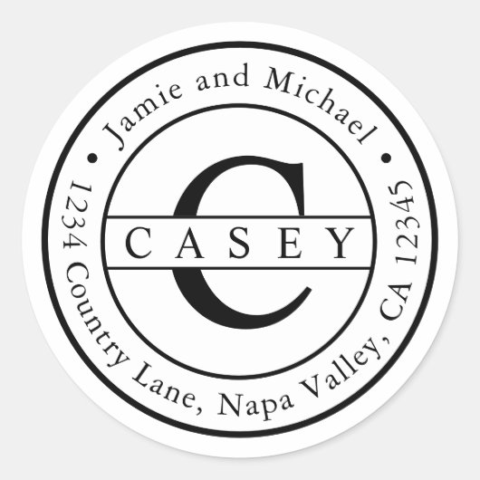 Erstellen Sie Ihre eigene klassische Monogramm-Rüc Runder Aufkleber (Vorderseite)