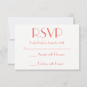 Erstellen Sie Ihre eigene Korallen- und weiße RSVP Karte