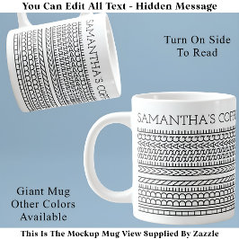 Erstellen Sie Ihre eigene Kurze versteckte Nachric Jumbo-Tasse