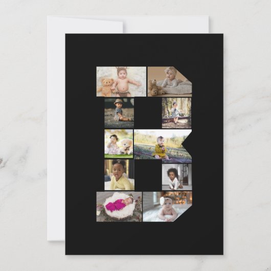 Erstellen Sie Ihre eigene Letter-B-FotoCollage Dankeskarte (Vorderseite)