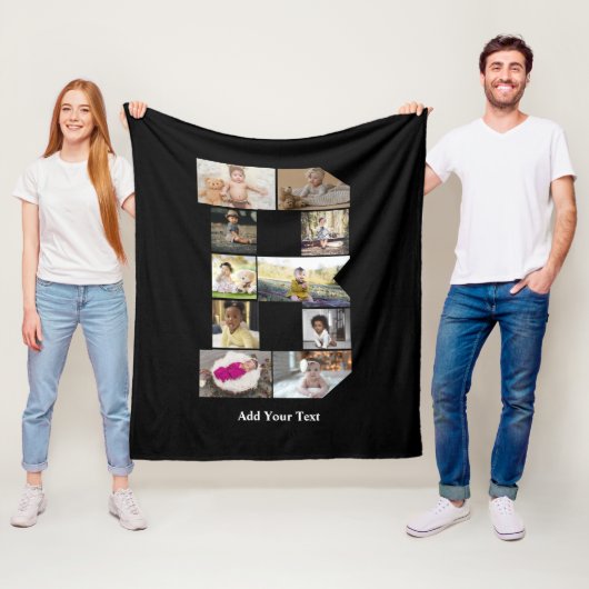 Erstellen Sie Ihre eigene Letter-B-FotoCollage Fleecedecke (Beispiel)