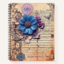 Erstellen Sie Ihre eigene lila blaue Blumen Noten