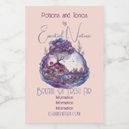 Erstellen Sie Ihre eigene Lila Fantasielandschaft Lebensmitteletikett