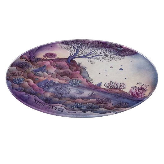 Erstellen Sie Ihre eigene Lila Fantasielandschaft Schneidebrett (Ecke)