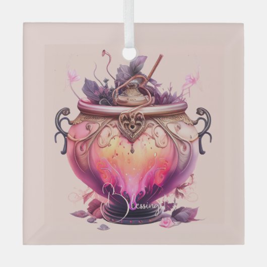 Erstellen Sie Ihre eigene Lila Hexe Ornament Aus Glas (Vorderseite)