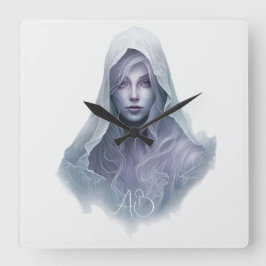 Erstellen Sie Ihre eigene Lila Hexe Quadratische Wanduhr