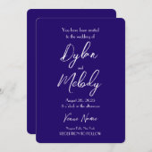 Erstellen Sie Ihre eigene Lila Hochzeit Einladung (Vorne/Hinten)