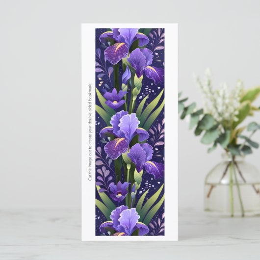 Erstellen Sie Ihre eigene Lila Iris Lesezeichen Ca (Stehend Vorderseite)