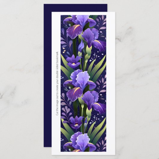 Erstellen Sie Ihre eigene Lila Iris Lesezeichen Ca (Vorne/Hinten)