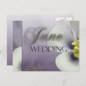 Erstellen Sie Ihre eigene lila Juni-Hochzeit Postkarte (Vorne/Hinten)