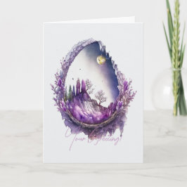 Erstellen Sie Ihre eigene Lila Landschaftsstruktur Feiertagskarte