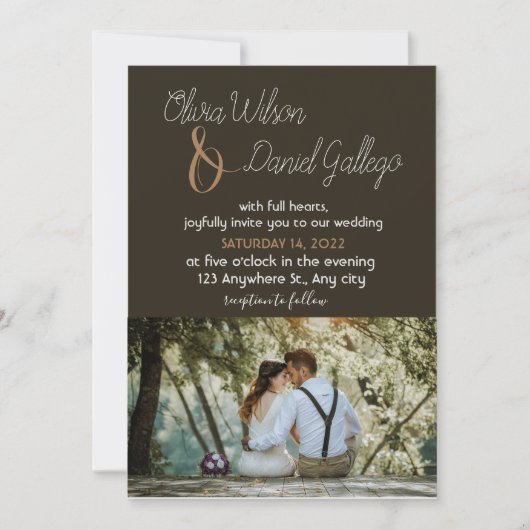 Erstellen Sie Ihre eigene luxuriöse Hochzeitseinla Einladung (Vorderseite)