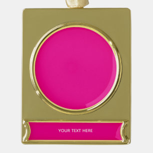 Erstellen Sie Ihre eigene Magenta-Einladungspostka Banner-Ornament Gold
