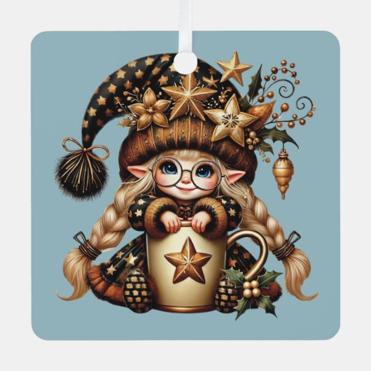 Erstellen Sie Ihre eigene magische Weihnachtskugel Ornament Aus Metall (Vorderseite)