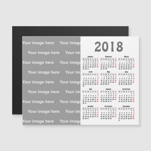 Erstellen Sie Ihre eigene Magnetkarte für 2018 (Vorne/Hinten)