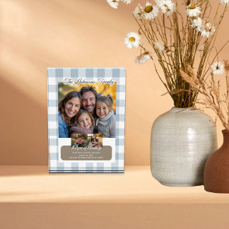 Erstellen Sie Ihre eigene Message Dusty Blue Famil Fotoblock