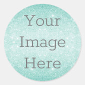 Erstellen Sie Ihre eigene Metallic Aqua Blue Glitz Runder Aufkleber (Vorderseite)