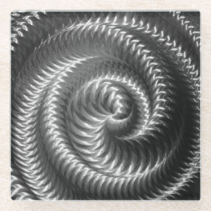 Erstellen Sie Ihre eigene - Metallic Spiral - Silb Glasuntersetzer