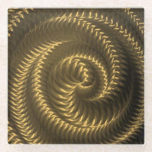 Erstellen Sie Ihre eigene - Metallspirale - Gold Glasuntersetzer (Vorderseite)