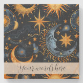 Erstellen Sie Ihre eigene Midnight Blue & Gold Cel Steinuntersetzer (Vorderseite)