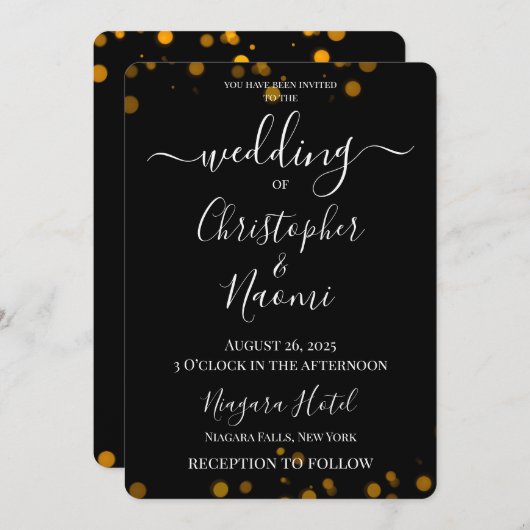 Erstellen Sie Ihre eigene Minimalistische Bokeh Ed Einladung (Vorne/Hinten)