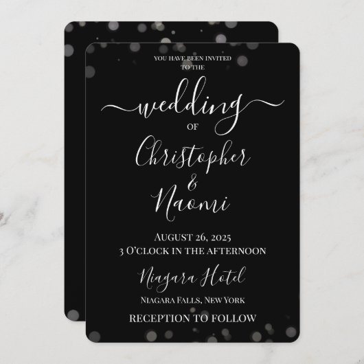 Erstellen Sie Ihre eigene Minimalistische Bokeh Ed Einladung (Vorne/Hinten)