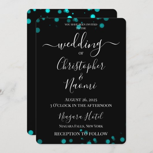 Erstellen Sie Ihre eigene Minimalistische Bokeh Ed Einladung (Vorne/Hinten)