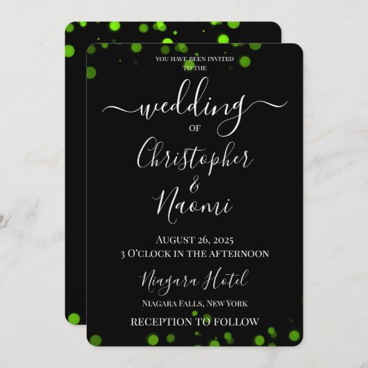 Erstellen Sie Ihre eigene Minimalistische Bokeh Ed Einladung (Vorne/Hinten)