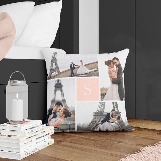 Erstellen Sie Ihre eigene Mit Monogramm 5-Foto-Gal Kissen