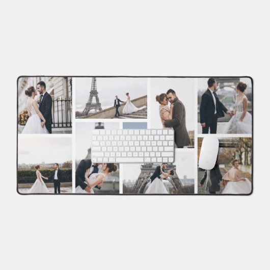 Erstellen Sie Ihre eigene Mit Monogramm 8-Foto Col Schreibtischunterlage (Tastatur & Maus)