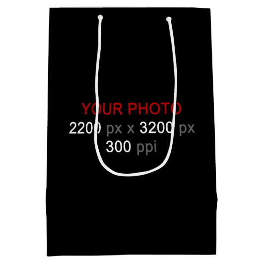 Erstellen Sie Ihre eigene mittelgroße Foto-Geschen Mittlere Geschenktüte (Rückseite)