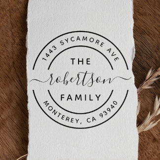 Erstellen Sie Ihre eigene moderne Familienname-Rüc Gummistempel