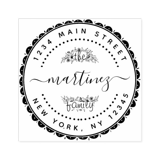 Erstellen Sie Ihre eigene moderne Familienname-Rüc Gummistempel (Prägung)