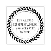 Erstellen Sie Ihre eigene moderne Kranz-Rücksendea Permastempel (Design)