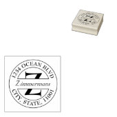 Erstellen Sie Ihre eigene moderne Monogrammrunde Gummistempel (Stempel)