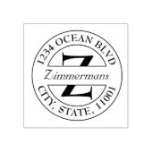 Erstellen Sie Ihre eigene moderne Monogrammrunde Gummistempel (Prägung)