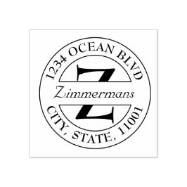 Erstellen Sie Ihre eigene moderne Monogrammrunde Gummistempel