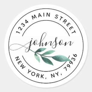 Erstellen Sie Ihre eigene moderne Rücksendeadresse Runder Aufkleber