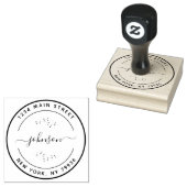 Erstellen Sie Ihre eigene moderne, runde Rücksende Gummistempel (Stempel)