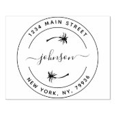 Erstellen Sie Ihre eigene moderne, runde Rücksende Gummistempel (Prägung)