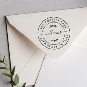 Erstellen Sie Ihre eigene moderne, runde Rücksende Gummistempel