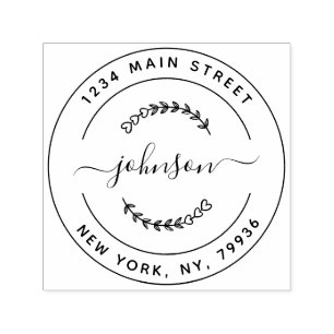 Erstellen Sie Ihre eigene moderne, runde Rücksende Permastempel