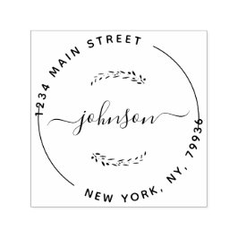 Erstellen Sie Ihre eigene moderne, runde Rücksende Permastempel