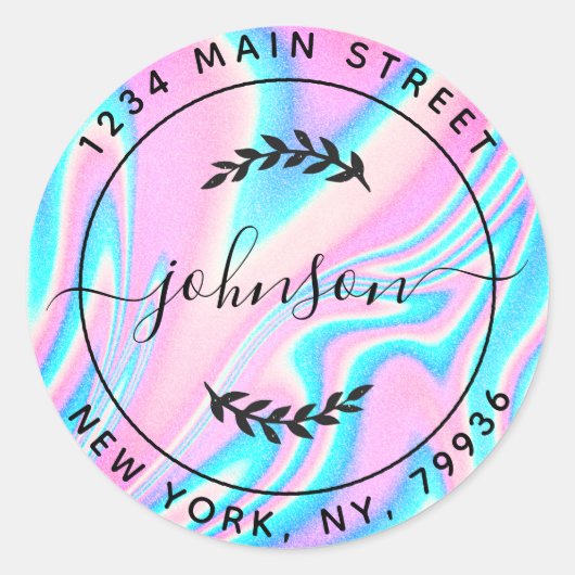 Erstellen Sie Ihre eigene moderne, runde Rücksende Runder Aufkleber (Vorderseite)