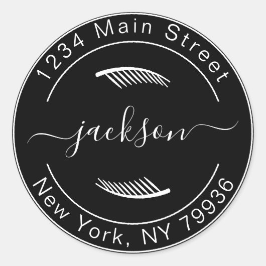 Erstellen Sie Ihre eigene moderne, runde Rücksende Runder Aufkleber (Vorderseite)