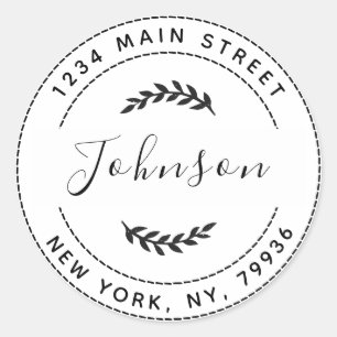 Erstellen Sie Ihre eigene moderne runde Rücksendea Runder Aufkleber