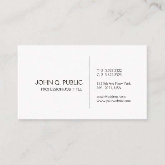 Erstellen Sie Ihre eigene moderne stilvolle Sleek Visitenkarte (Vorderseite)