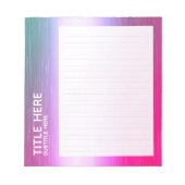 ERSTELLEN SIE IHRE EIGENE MÖGLICHKEIT, Ihr Design- Notizblock (Vorderseite)